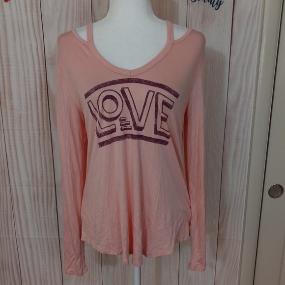 No Boundaries Tops - No Boundaries Cold Shoulder Long Sleeve Tee